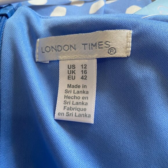 **London Times** V-Neck Ruffle Sleeve Matte Jersey Summer Dress Size 12 NWOT - Picture 5 of 7